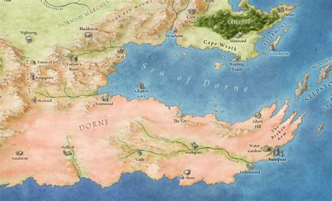 dorne game of thrones|Geographic Map 11: Dorne .
